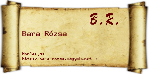 Bara Rózsa névjegykártya